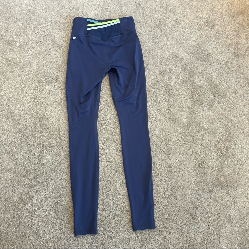 Fabletics Motion 365 purple crisscross back leggings